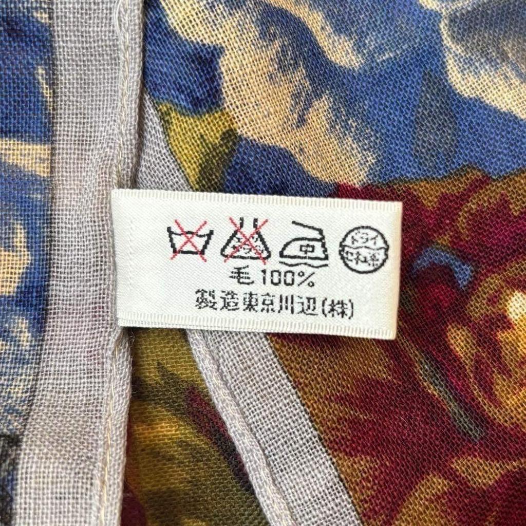 Б/у большой шарф Kenzo, тонкая шерсть, цветочный узор, 103 см, палантин