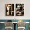 Funny Animal with Glasses Poster Print Canvas  Giraffe Panda Monkey Wall Art Picture Living Room Home Decoration