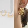 Геометрические полые серьги-подвески в форме буквы С с двумя слоями цепочки для женщин золотого цвета, ювелирные изделия Brincos для вечеринок