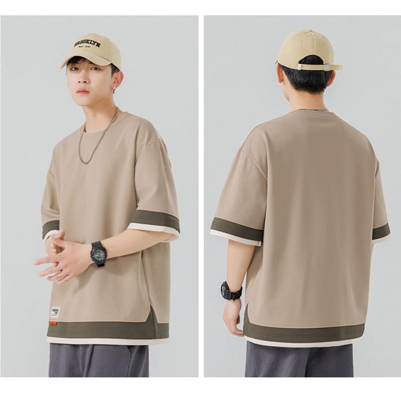 Summer Men's T-Shirts Drop Shoulder Male T-shirts T Shirts Oversized Clothes Man Top Tees