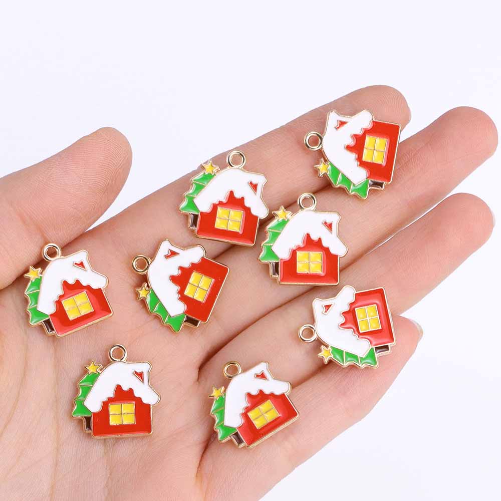 10Pcs Shiny Snowflake Charms Jewelry Making Women's Zircon Necklace Earrings Party Gift Festival Clavicle Chain Jewelry Pendant