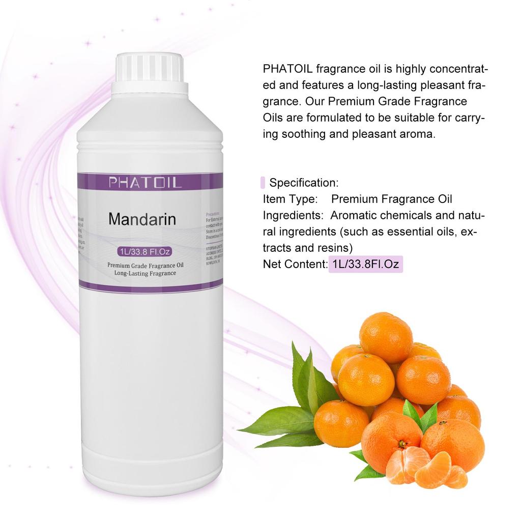 PHATOIL 1000 мл/33,8 жидких унций Ароматические масла Манго Вишня Арбуз Лимон Фрукты Эфирное масло для освежителей воздуха Уход за волосами и кожей Духи «сделай сам»