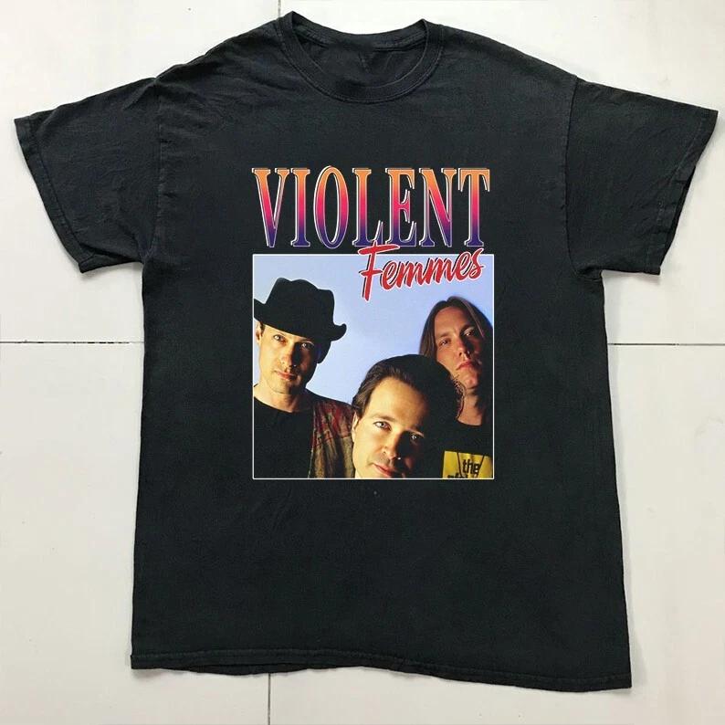 Men's and Women's T-shirts Rare Violent Femmes Shirt New Rare Black S-234XL Tee C976