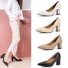 Fashion Single Shoes Women's Thick-heeled Autumn Pointed Work Shoes Shallow Mouth Pedal Korean Version of The High-heeled Simple
