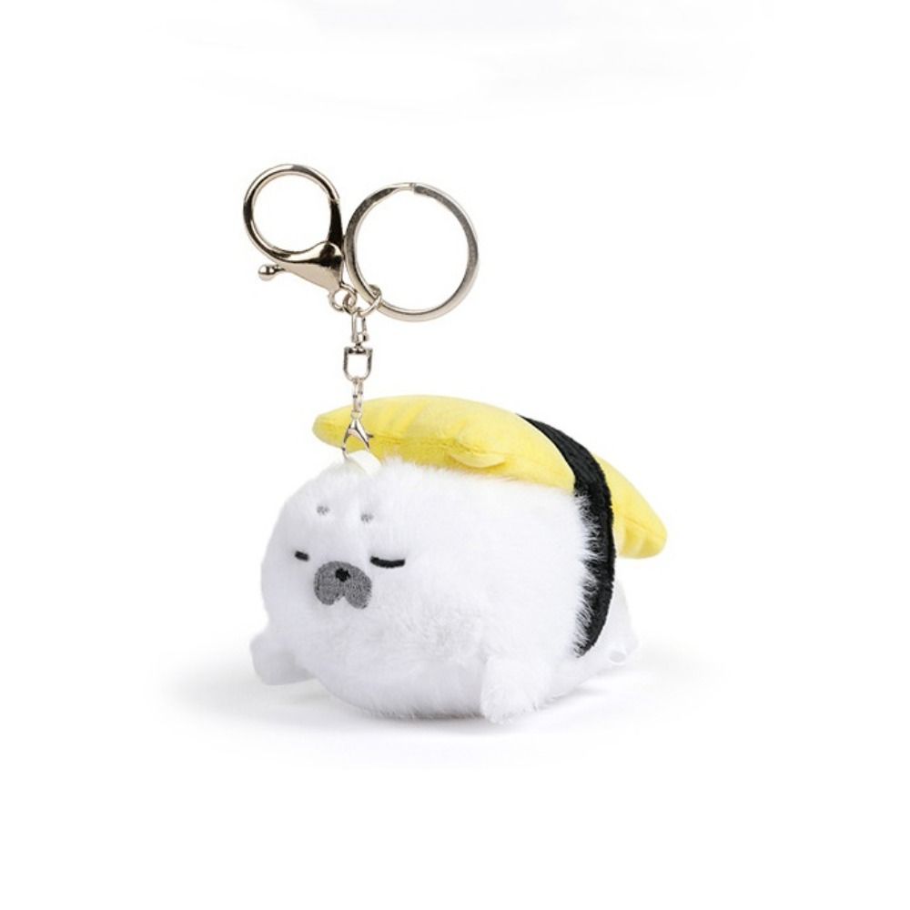 Stuffed Animal Seal Plush Keychain Simulation Sushi Seal Pendant Sea Otter Doll  Birthday Gift