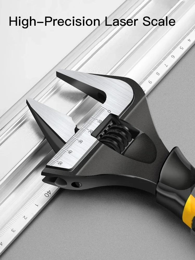 Adjustable Wrench Stainless Steel Universal Spanner Bathroom Wrench Large Open High Quality Plumbing Repair Tool Household