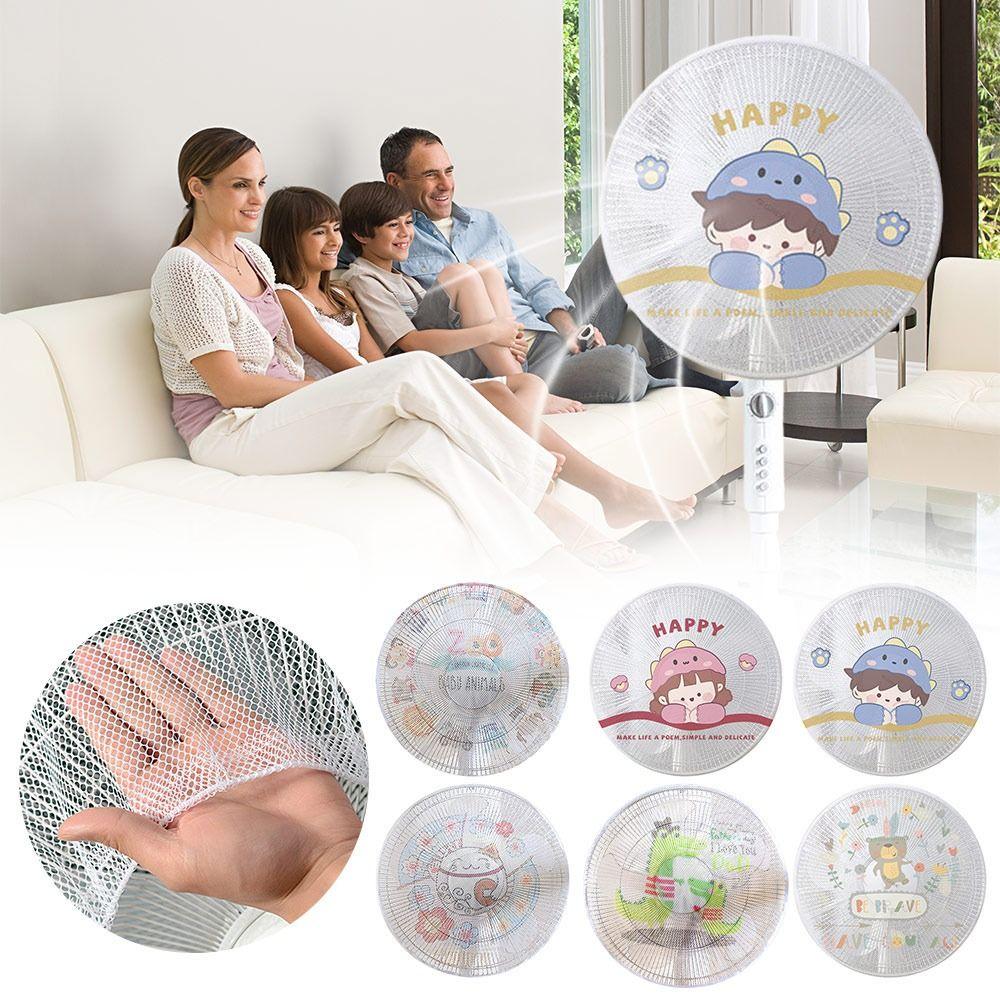 Drawstring Electric Fan Cover Cartoon Mesh Fan Cover Cute Fan Safety Protective Mesh Summer