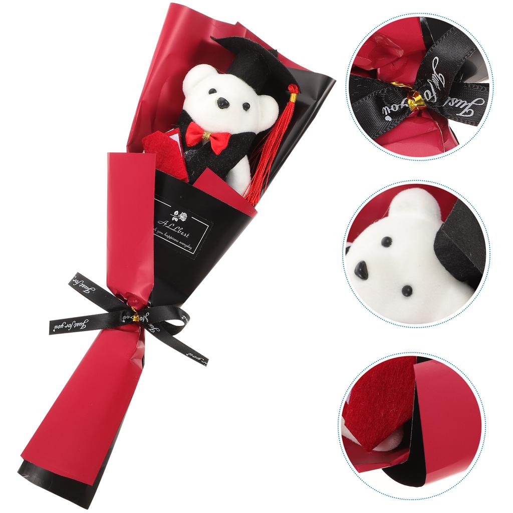 2 шт. Цветочная композиция, выпускной букет, подарки для матери и мужчины, мини-медведь, ткань, плюшевый декор