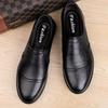 Social Shoe Male Spring Autumn Brown Men's Formal Shoes Round Toe Black Official Leather Casual Cowhide Footwear Clothing Office