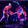Blacklight Грибной Гобелен УФ Фэнтези Лесные Растения Настенный Декор Череп Таро Скелет Гобелены Для Спальни Гостиной