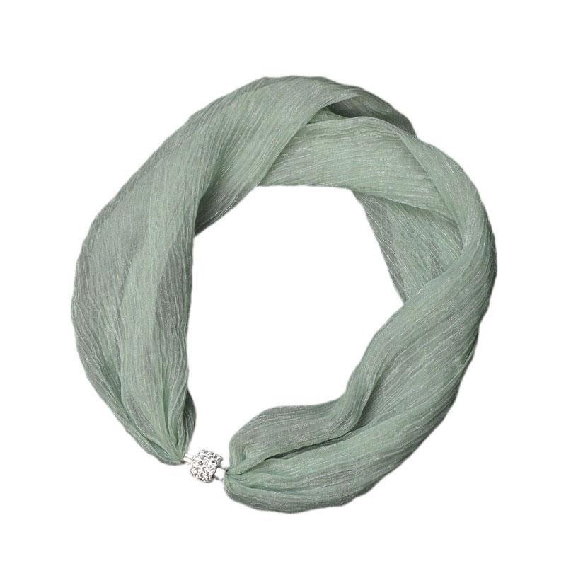 1 шт. Магнитная застежка Текстура Однотонный Универсальный шарф Модные тканевые аксессуары Тонкая версия Шифоновая пряжа