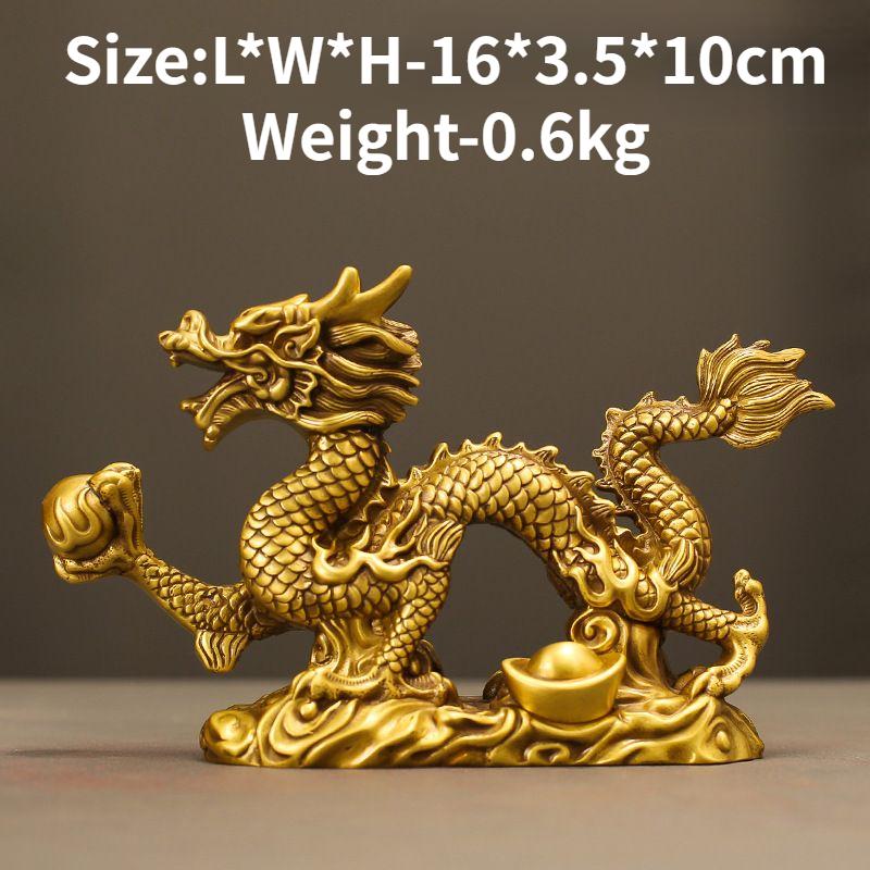 Zhaocai All Copper Brass Golden Ingots Dragon Ornaments Longteng Four Seas Decoration Crafts Shop Office Decoration
