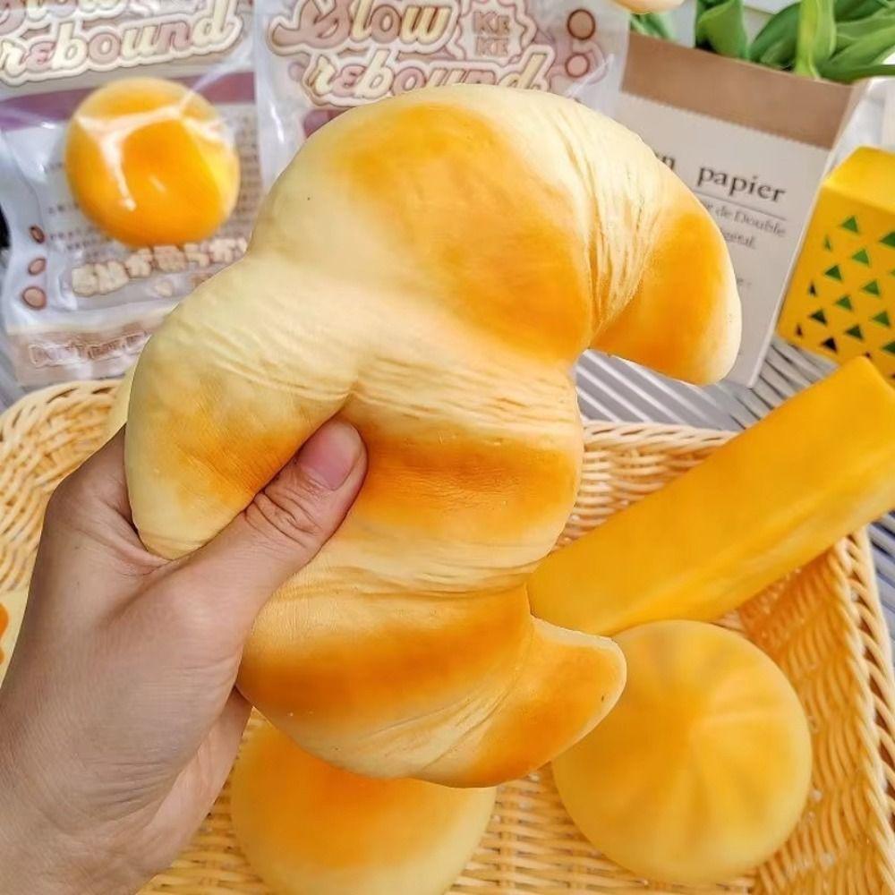 Slow Rising Bread Squishy Toy Hand Relaxing Sensory Fidget Cake Squishy Croissant Children Gift