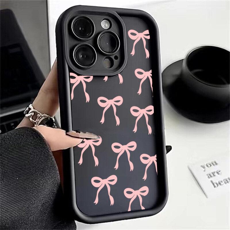 Чехол для телефона Realem C67 C63 C65 C55 C53 C51 C21Y C25Y C35 C30 C33 8i 11 8 12 Pro Plus 5G GT Master Мягкий Черный Чехол с Бантом