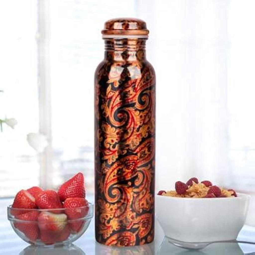 Copper Water Bottle Printed, 1 Liter