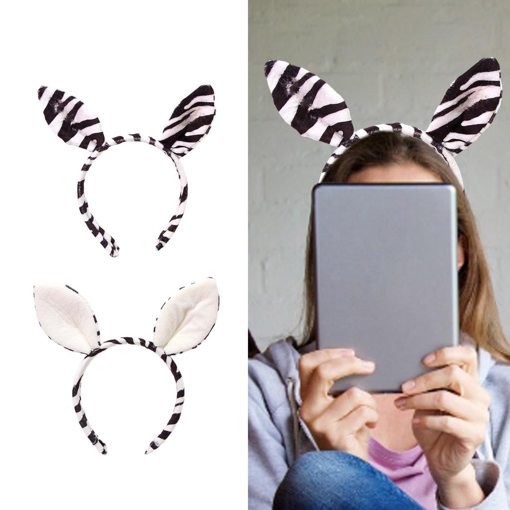 Zebra Hairbands Festive Photo Props Halloween Ear Headbands Party Headpiece Fun Headbands for Music Festivals