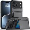 Кошелек-чехол для iPhone 17 Pro Max со слотом для карт и откидной подставкой - Подходит для Apple 16, 14, 15; Трансграничный ударопрочный дизайн