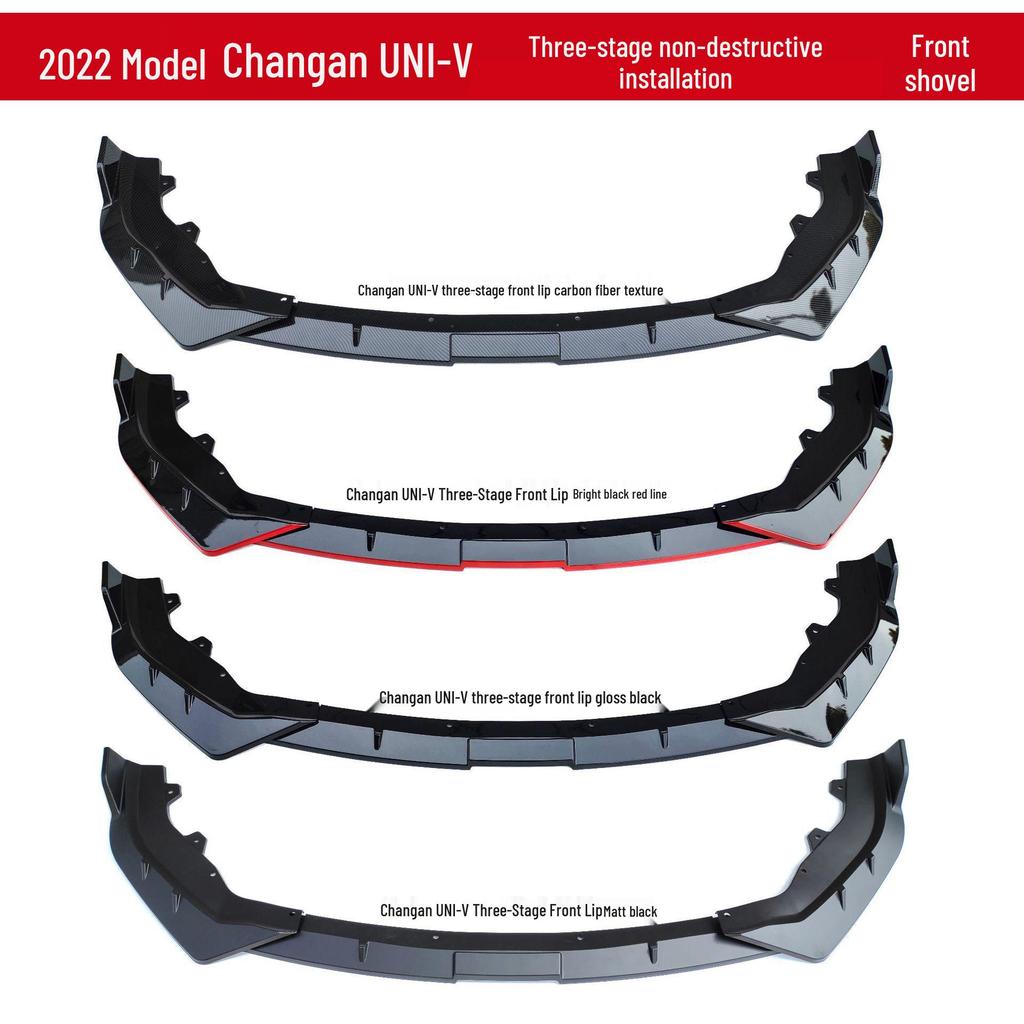 Комплект переднего сплиттера и заднего спойлера для Changan UNI-V 2022: Неразрушающая установка с защитой бампера
