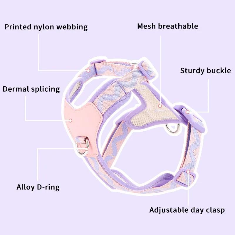 Dog vest style harness Adjustable Dog Harness Vest Anti Escape Leash Set Breathable Pet Chest Back Strap for Small Medium Large
