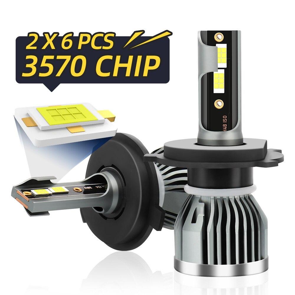 Roadsun Светодиодная фара H4 с ближним и дальним светом HB4 HB3 9005 9006 H11 H13 9004 9007 H1 H7 LED Canbus Чип 3570 Автомобильные противотуманные фары 12В 6000К