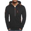Mens Hooded Zip-Up Sweatshirt With Multiple Pockets Lightweight Casual Long Sleeve Pullover