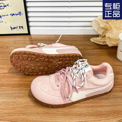 2025 новые студенческие уродливые милые туфли с большой головой ретро повседневная спортивная обувь розового цвета нишевый дизайн чувство моральной подготовки женская обувь