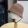 Autumn and Winter Wool Knitted Bucket Hat for Women Japanese Style Warm Woolen Hat Fisherman Hat Showing Face Small Basin Hat Trendy
