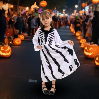 Детский костюм скелета на Хэллоуин, юбка-пачка скелета/комбинезон динозавра/костюм-боди с костями