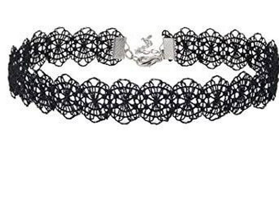 Универсальный набор ожерелий-чокеров из черного кружева: Женские цепочки на ключицу из шести предметов