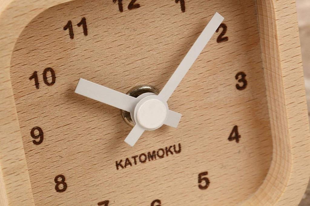 KATOMOKU Часы Muku mini clock квадратные белые настольные деревянные km-25WH 85×85×46 мм