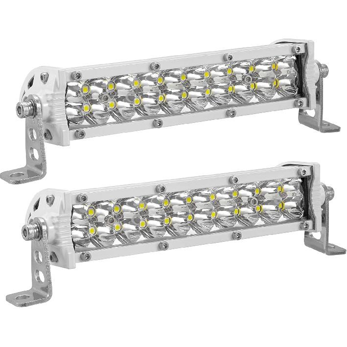 7 Inch Small Light Bar for Boat Truck, 12V 24V Marine Waterproof LED Slim Light Bars, 60W 6000lm LED Spot Flood Double Row Spotlights for ATV UTV RV