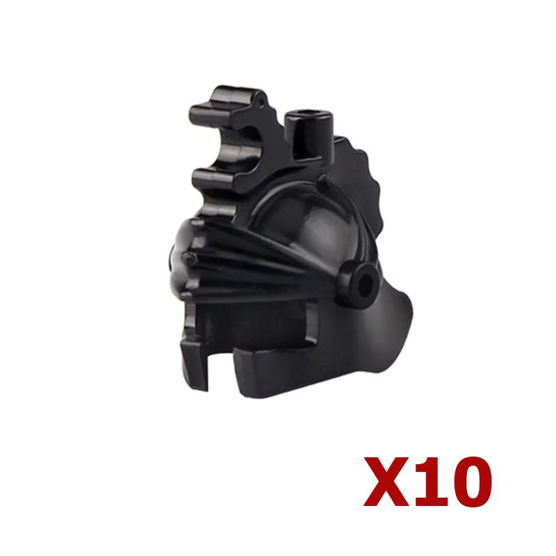 Конструктор MOC Средневековый Рыцарь Римский Солдат Аксессуар Шлем Головной убор Огненное Перо Щит Черный Орел Королевский плащ Кирпичная Игрушка