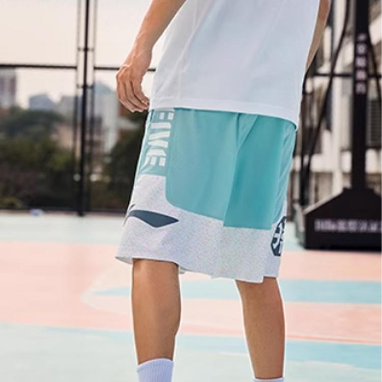 Баскетбольные шорты с логотипом Li Ning Badfive, мужские шорты, цвет: серо-голубой AAPR207-5