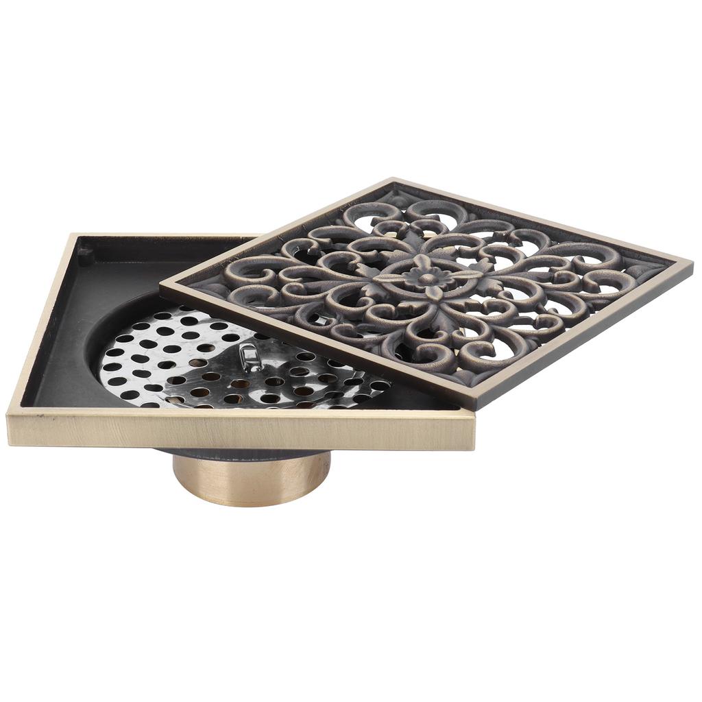 Комплект сливного отверстия в полу, антикварный дезодорирующий слив для душа, ванной комнаты, туалета, балкона, гаража 10x10 см