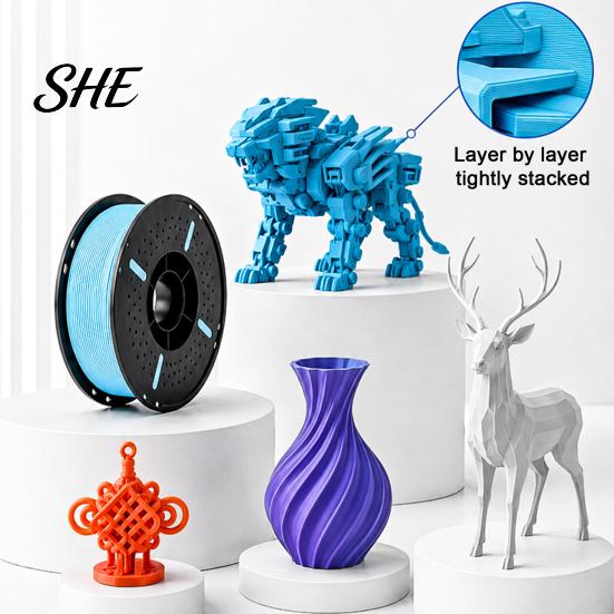 Matte Finish Filament 3D Printer PLA Filament, 1Kg Spool, Neatly Wound Durable Printing 1.75mm, Fit Most FDM Printers Roll