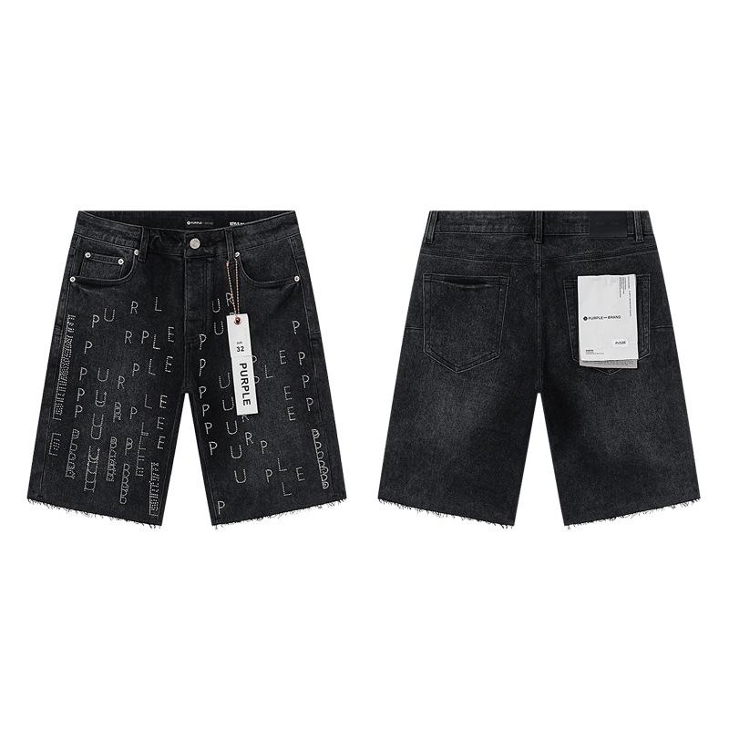 Трендовый трансграничный бренд PURPLE BRAND JEANS Европейские и американские уличные свободные и универсальные джинсовые шорты мужские и женские тренд