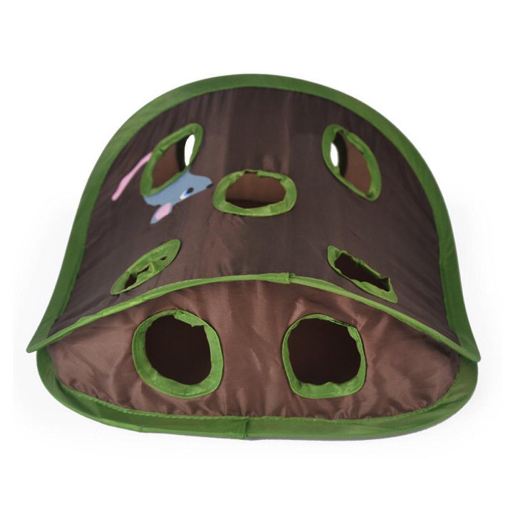 Hide and Seek Mouse Cat Toy 9 Holes Interactive Pet Cat Teaser Trainning with Bell Ball Folding