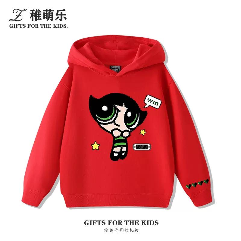 Cute Cartoon Girl Print Kids' Hooded Sweatshirt – Soft, Loose-Fit Pullover for Autumn & Winter – Warm, Casual Top for Boys and Girls