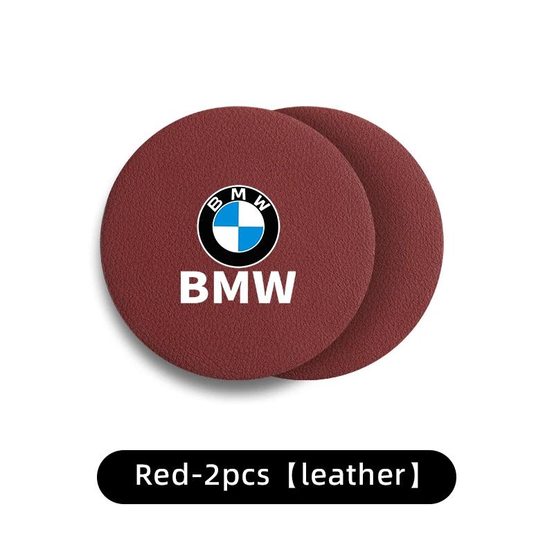 Car Sticker 2025 Hot 2pcs Car Water Coaster Leather Anti-slip Mats Shock Cup Holder Pads For BMW E46 E90 E60 F10 E39 F30 E36 F20