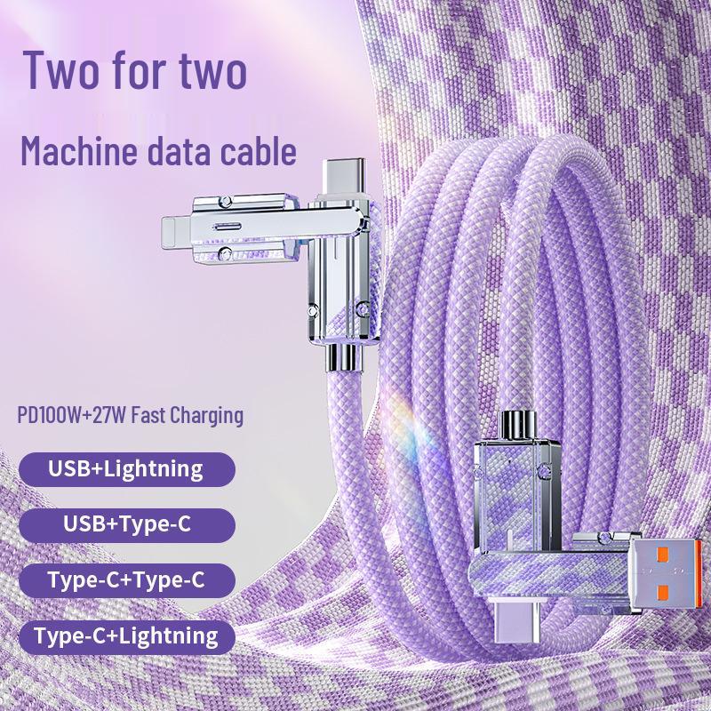 4-в-1 Плетеный кабель Type-C для быстрой зарядки и передачи данных для мобильных телефонов