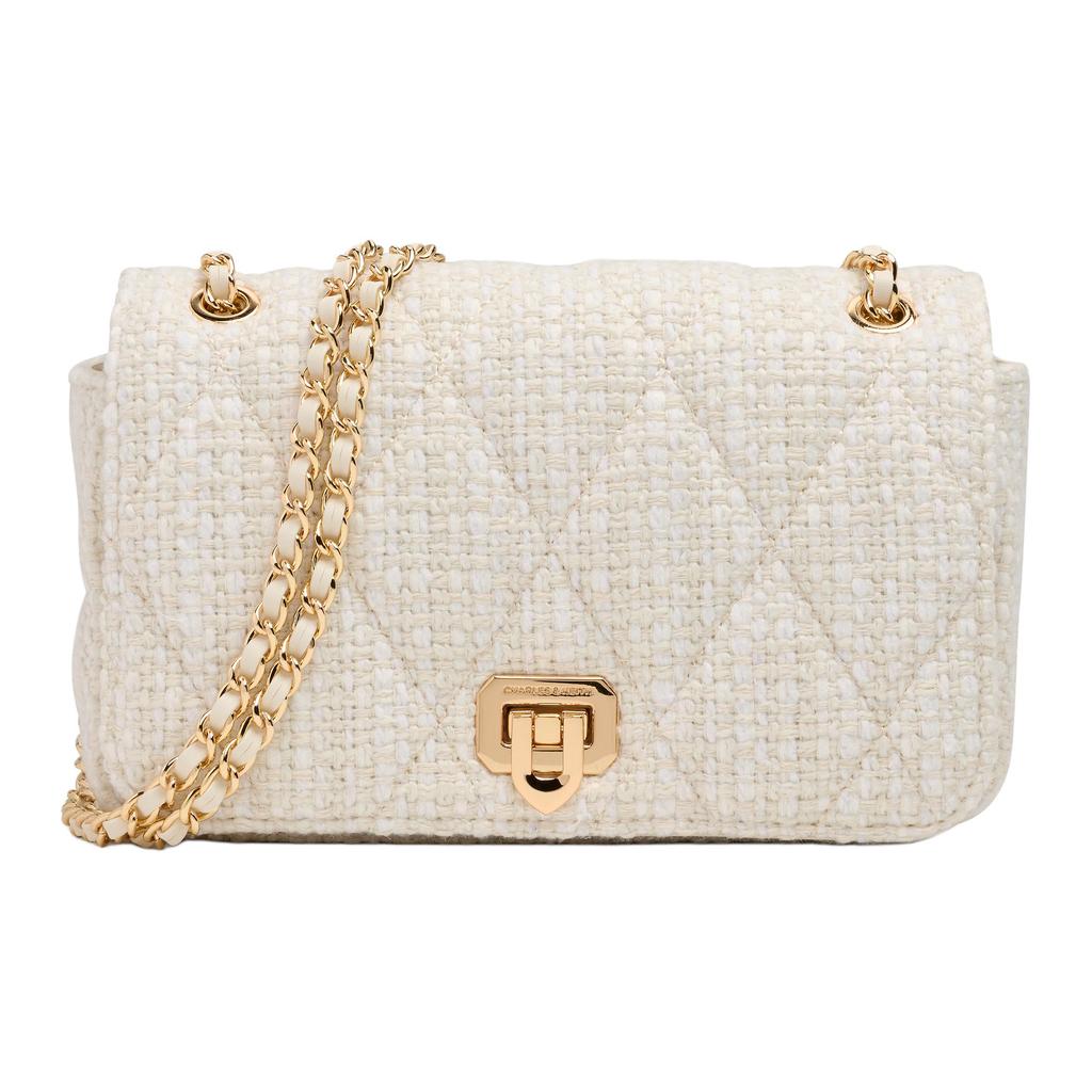 Charles & Keith Fashionable Tweed Diamond Chain Small Square Bag Women Shoulder Bag Multicolor CK2-20671747-1