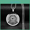 Allseeing Eye Illuminati Providences Gods Eye Pendant Necklace Fashion Women Men Stainless Steel Pendant Necklace Jewelry