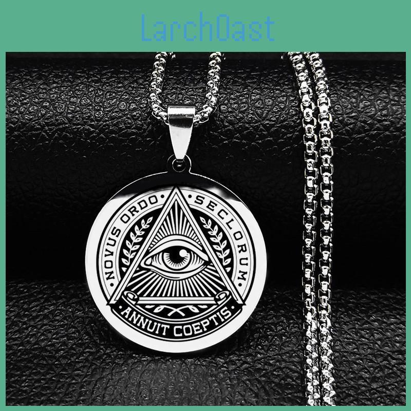 Allseeing Eye Illuminati Providences Gods Eye Pendant Necklace Fashion Women Men Stainless Steel Pendant Necklace Jewelry