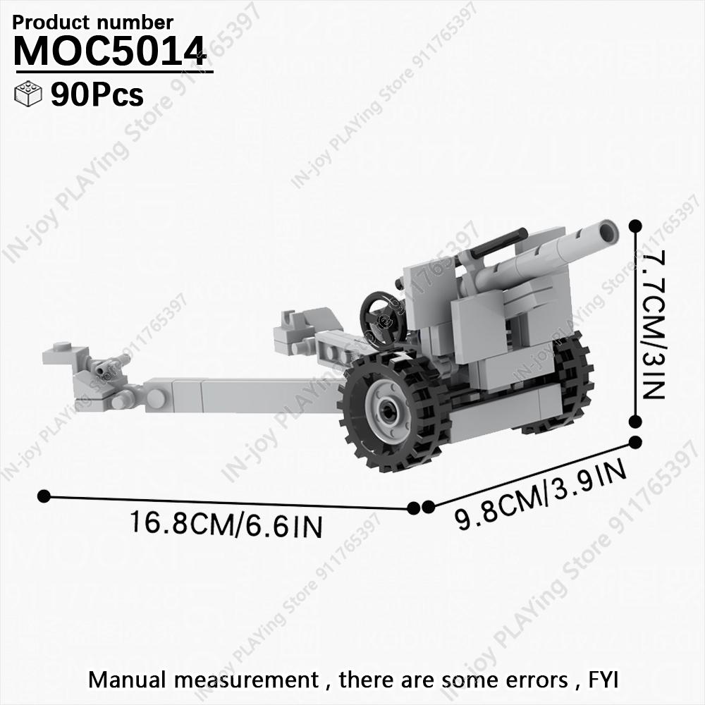 MOOXI Имитация военной войны Строительные блоки Вторая мировая война Руины поля боя Артиллерийская пушка Модель MOC Кирпичи Набор для взрослых Игрушка для мальчиков