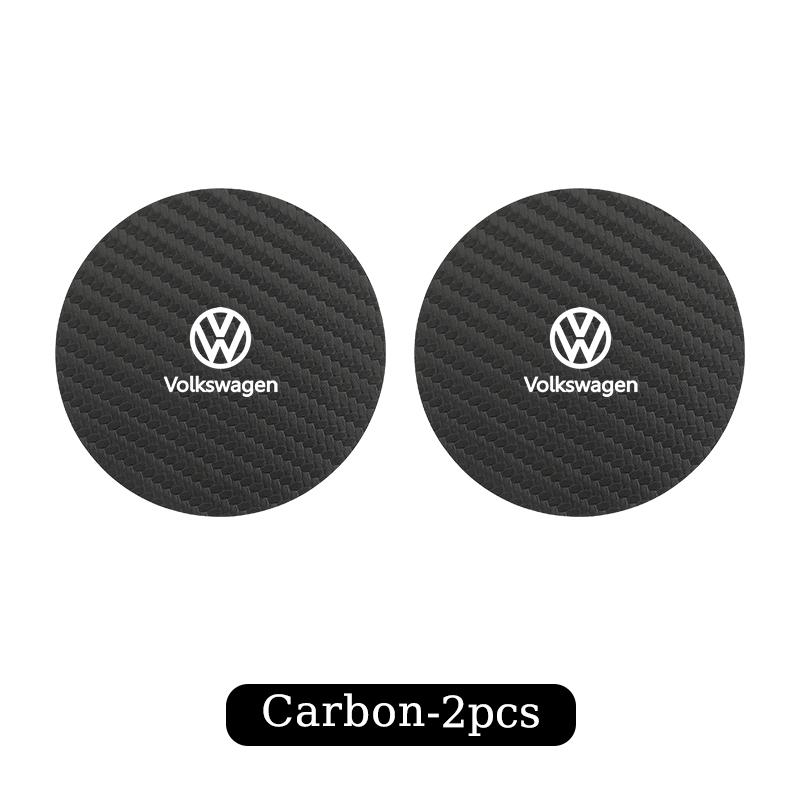 LMN1 2PCS Car Coasters Insert Cup Holder Coaster Key For Volkswagen VW Polo Golf 6 7 8 MK5 MK7 Jetta Passat Tiguan Touran Bora T-ROC