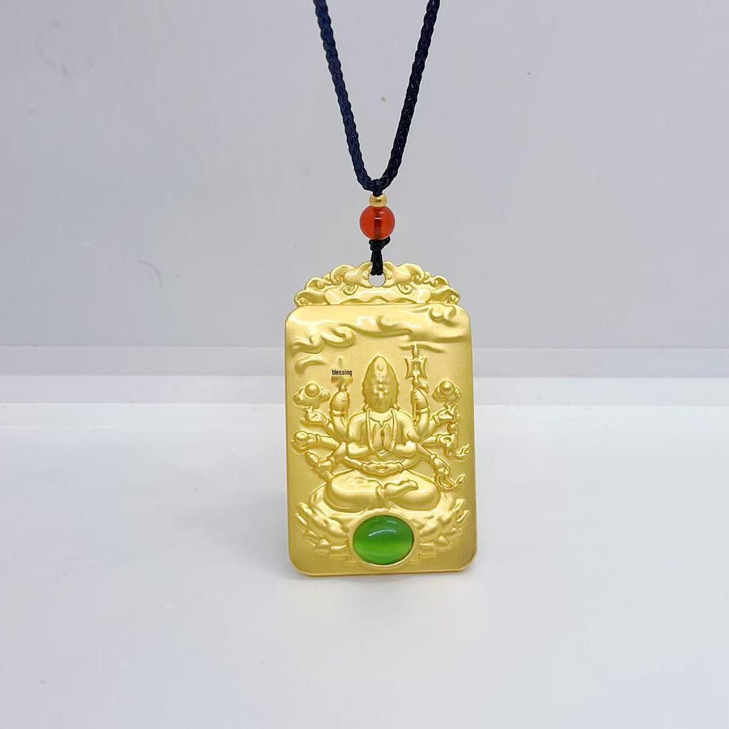 Древнее Sand Gold Тысячерукая Гуаньинь Ожерелье с Подвеской из Кошачьего Глаза - Горячая Распродажа Долговечные Цветные Украшения
