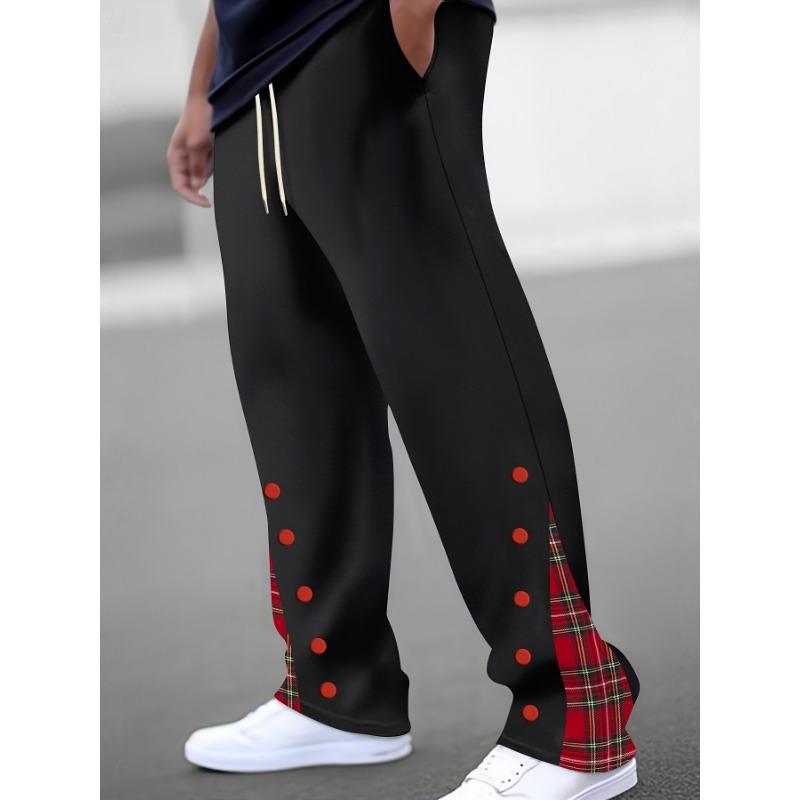 Мужские повседневные брюки Новые спортивные брюки на пуговицах с цветными блоками Стильные