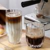 Vintage Vertical Striped Glass Cup Korean Style Transparent Iced American Coffee Cup Whiskey Glass Cocktail Glasses Beverage Mug