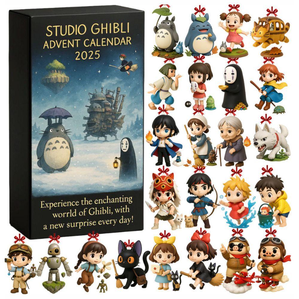 Аниме Ghibli Рождественский Адвент-календарь Игрушка Фигурка Коллекционная Аксессуары для Косплея Трендовый Обратный Отсчет Слепая Коробка 2D Акриловый Подвеска
