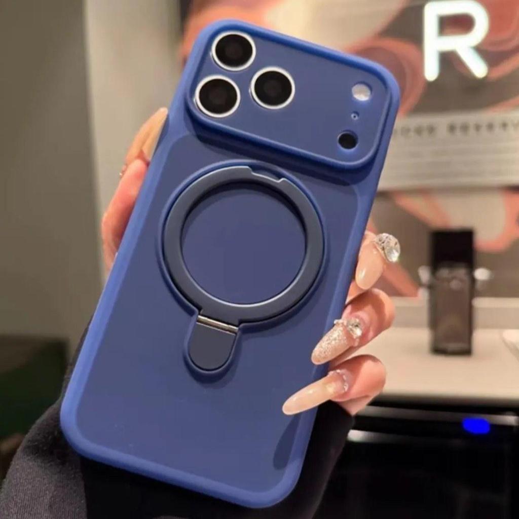 Чехол-подставка из жидкого силикона с магнитом для iPhone 17 для Apple 16 Pro Max/15 Pro